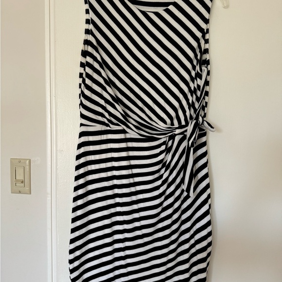 Bailey 44 Black and White Sheath Midi Dress - Picture 1 of 4